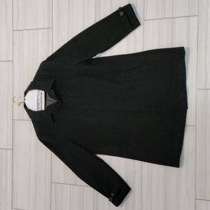 Land's End Men's Black Heavy Wool Coat Large